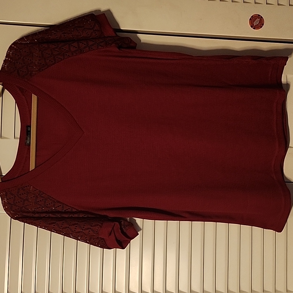 Bundle 3 items like priced for $10. Miholl waffle knit lace like sleeve top